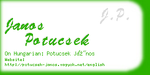 janos potucsek business card